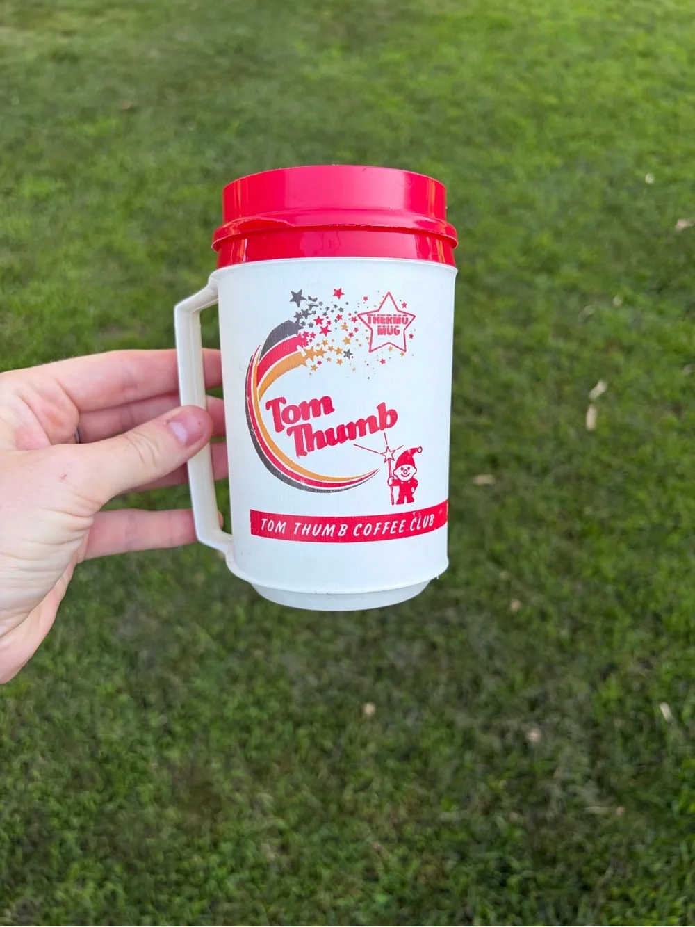 Vintage Tom Thumb Coffee Club Retro Travel Mug Cup – 1970s/80s Style Collectible